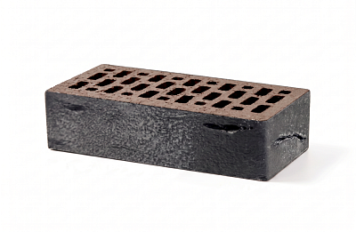 Картинка Кирпич - Облицовочный кирпич Облицовочный Одинарный : М-200 размером 120x250x65. Цвет черный, производство Терекс кирпичный завод 